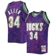 Men's Mitchell \u0026 Ness Ray Allen Purple Milwaukee Bucks Hardwood Classics 2000/01 Lunar New Year Swingman Jersey